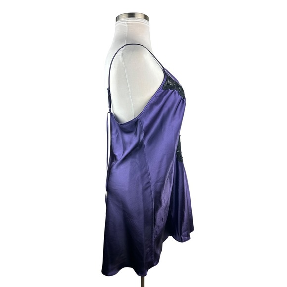 Cacique Satin Sleep Slip Dress Lingerie Chemise Purple Nighty Plus Size 18/20 - Picture 6 of 16